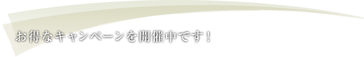 お得なキャンペーンを開催中です！