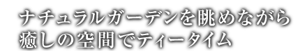 ナチュラルガーデンを眺めながら 癒しの空間でティータイム